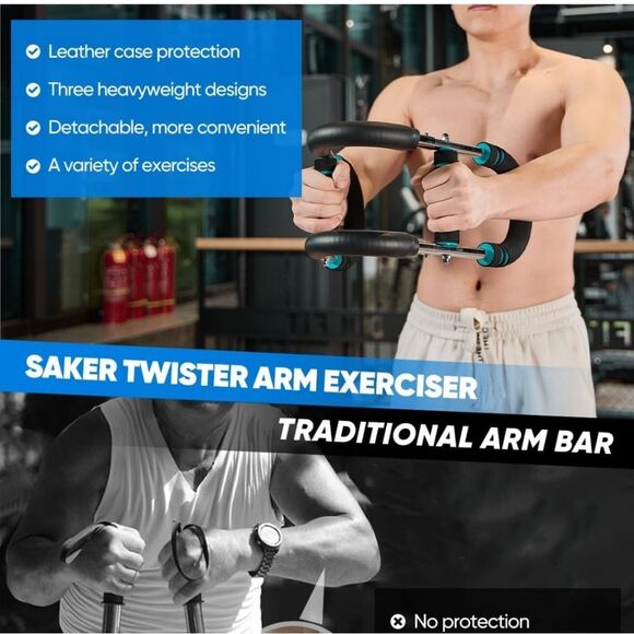 🆕🏋🏽‍♀️Saker Twister Arm Trainer, Blk/Blue - 20 to 60 lbs - Picture 4 of 9
